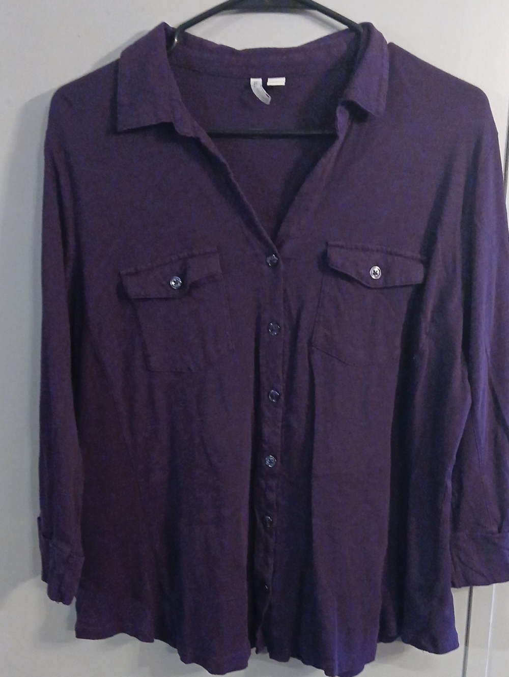 Cato Deep Purple Button-Front Blouse